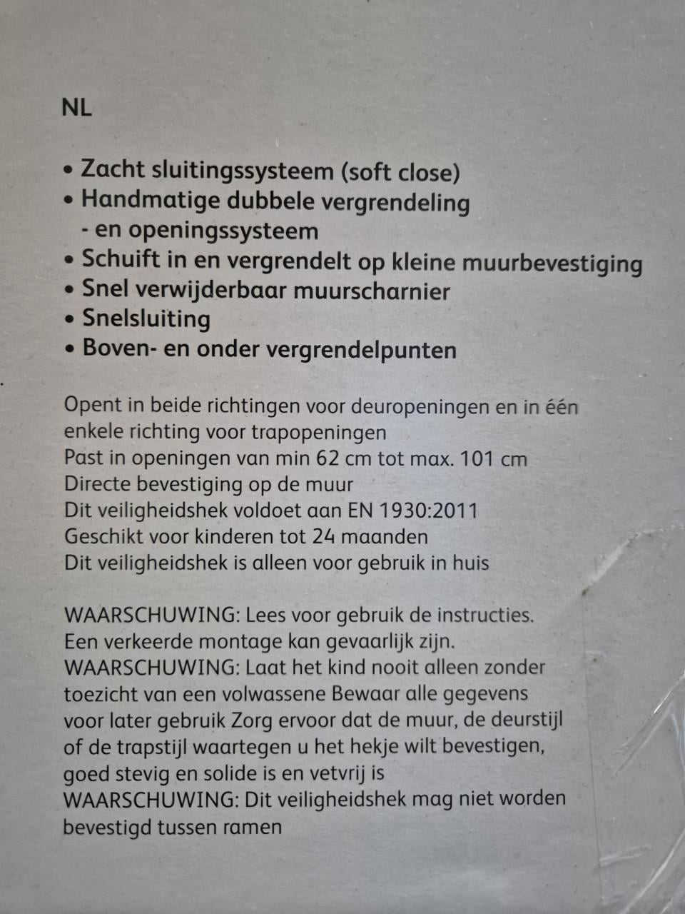 Gloednieuw traphekje nog dicht in verpakking