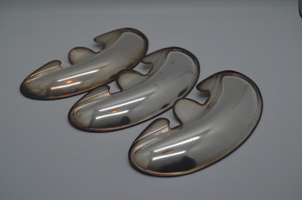 6 Verzilverde visgraatbakjes voor aan je bord. Sjiek-de-friemel dus.