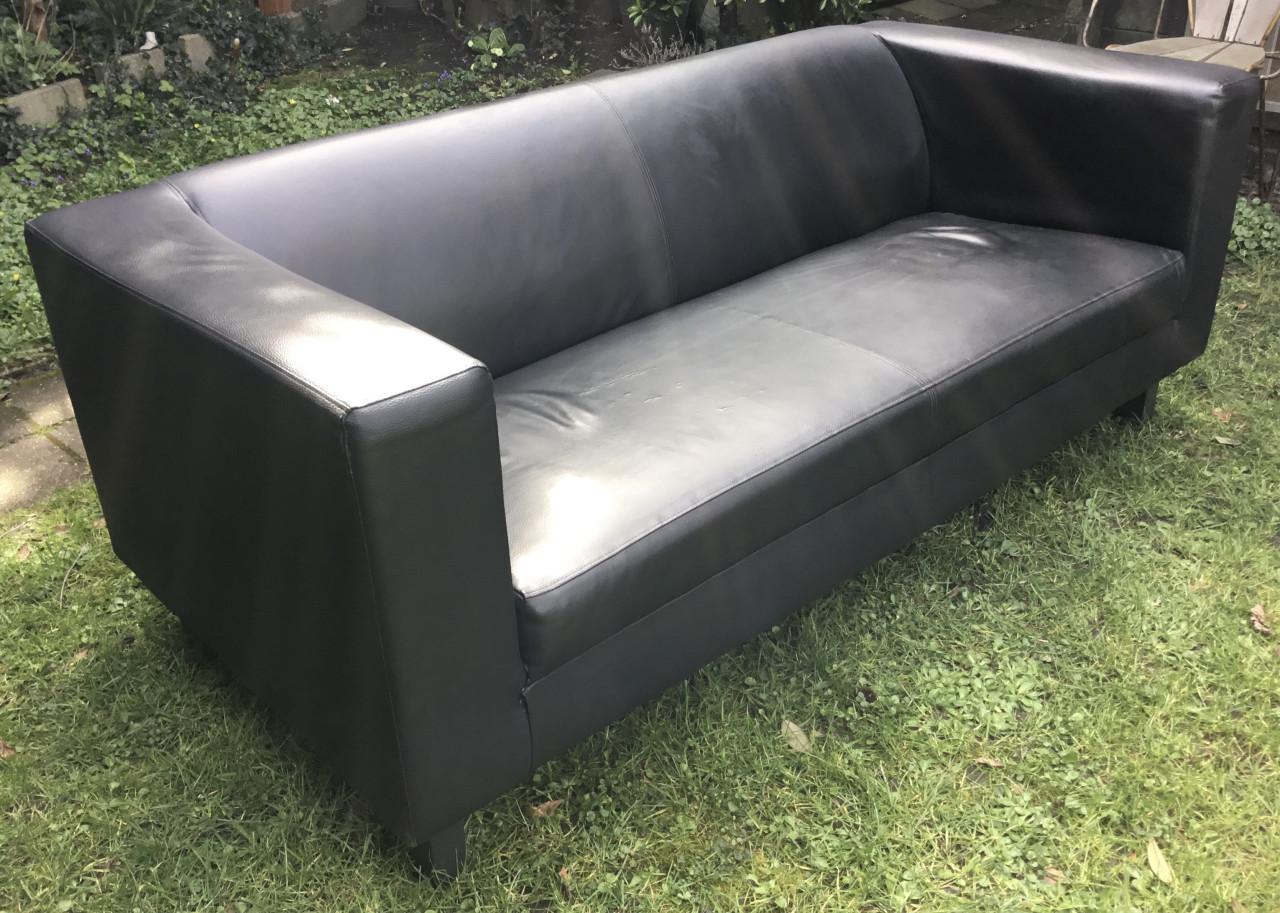 2,5 zits lederen design zitbank met gelijke leuningen