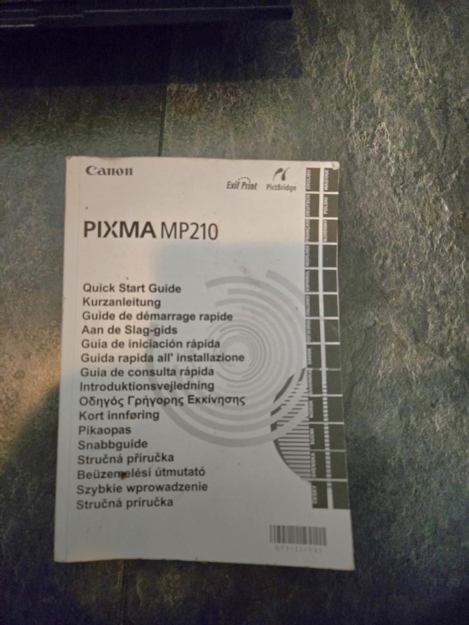 Canon PIXMA MP210 alles-in-één inkjetprinter. Ouder model, maar werkend.
