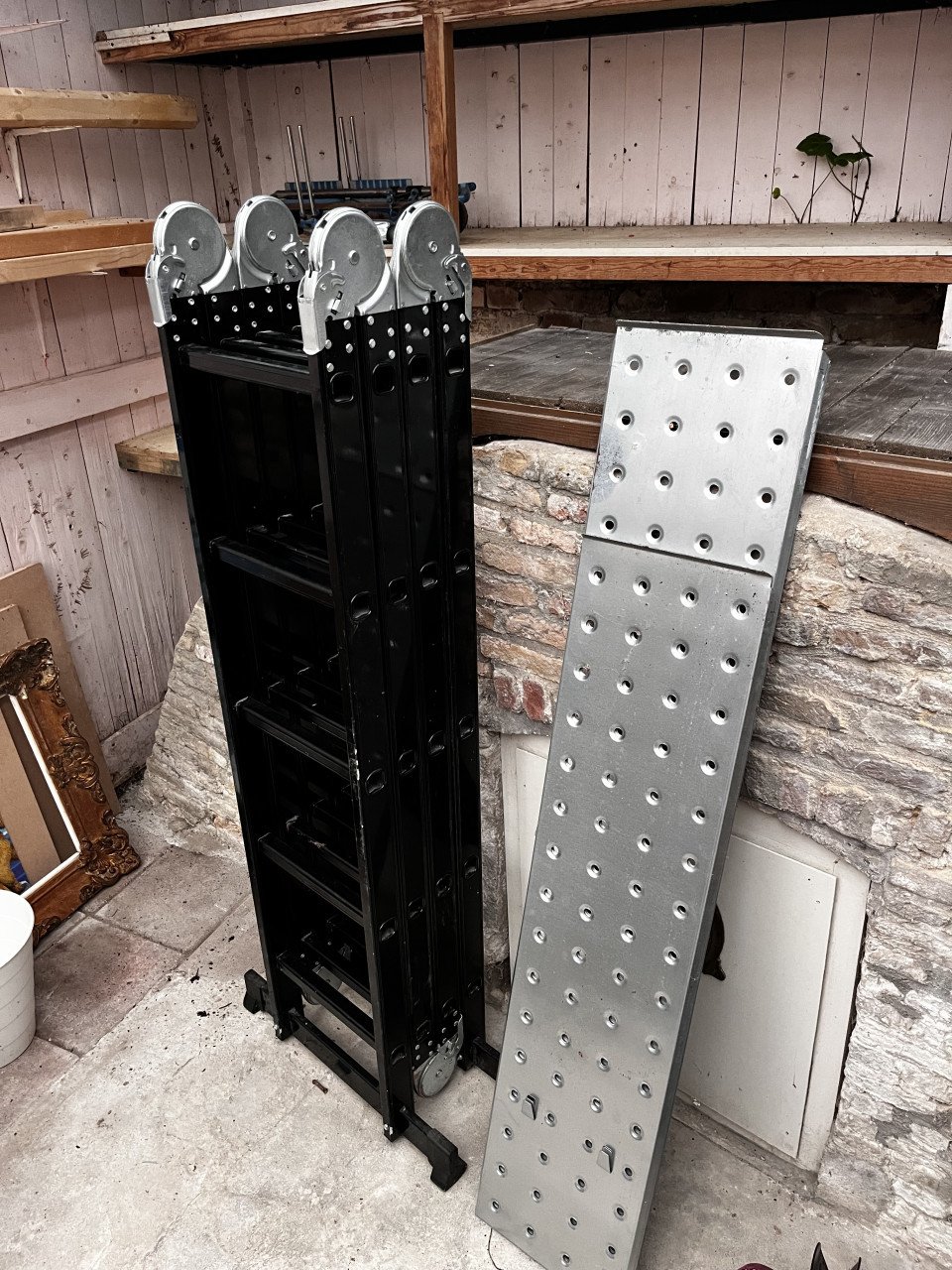 Andorr vouwladder, 620 cm, multifunctioneel met steigerplateaus