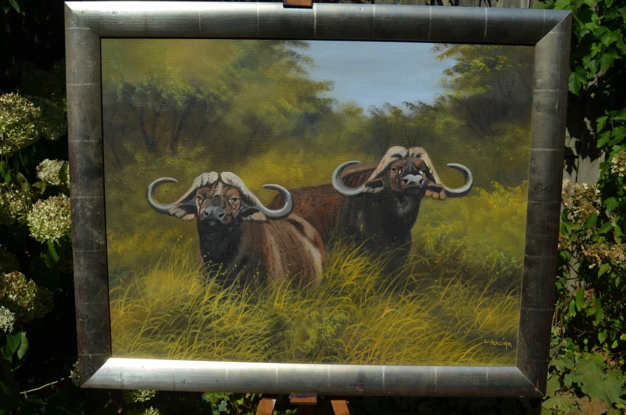 Prachtig acrylverf Wycliffe Ndwiga Keniaans kunstenaar (2)