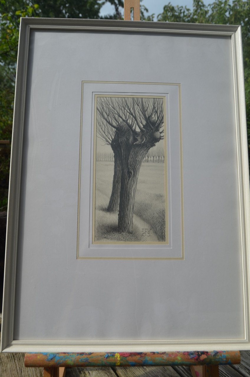 10 x Hendrik Voskuijl (1893 - 1980) potloodtekeningen (2) o.a. Ommen