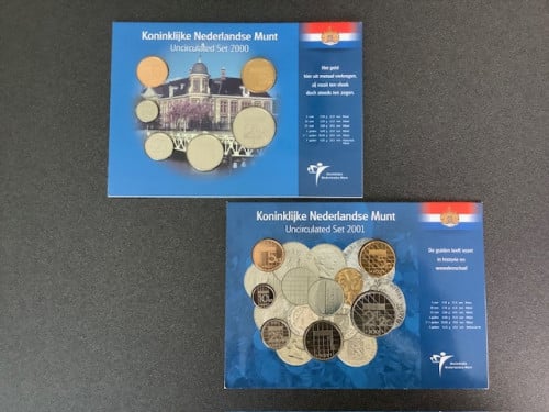 Nederland, UNC jaarset 2000 en 2001.