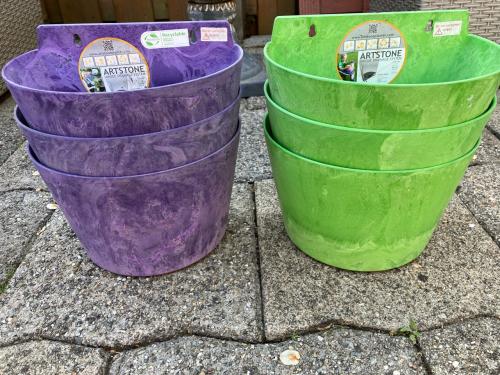 Artstone hang plantenbakjes 6 stuks