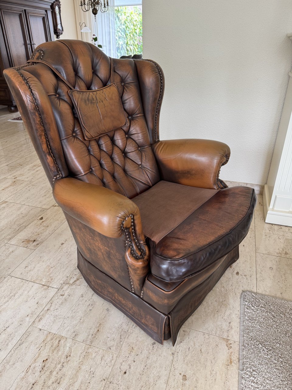 Chesterfield luxe leren fauteuil