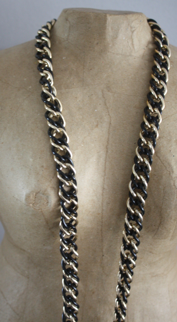 Metalen ketting zwart  met goudkleur