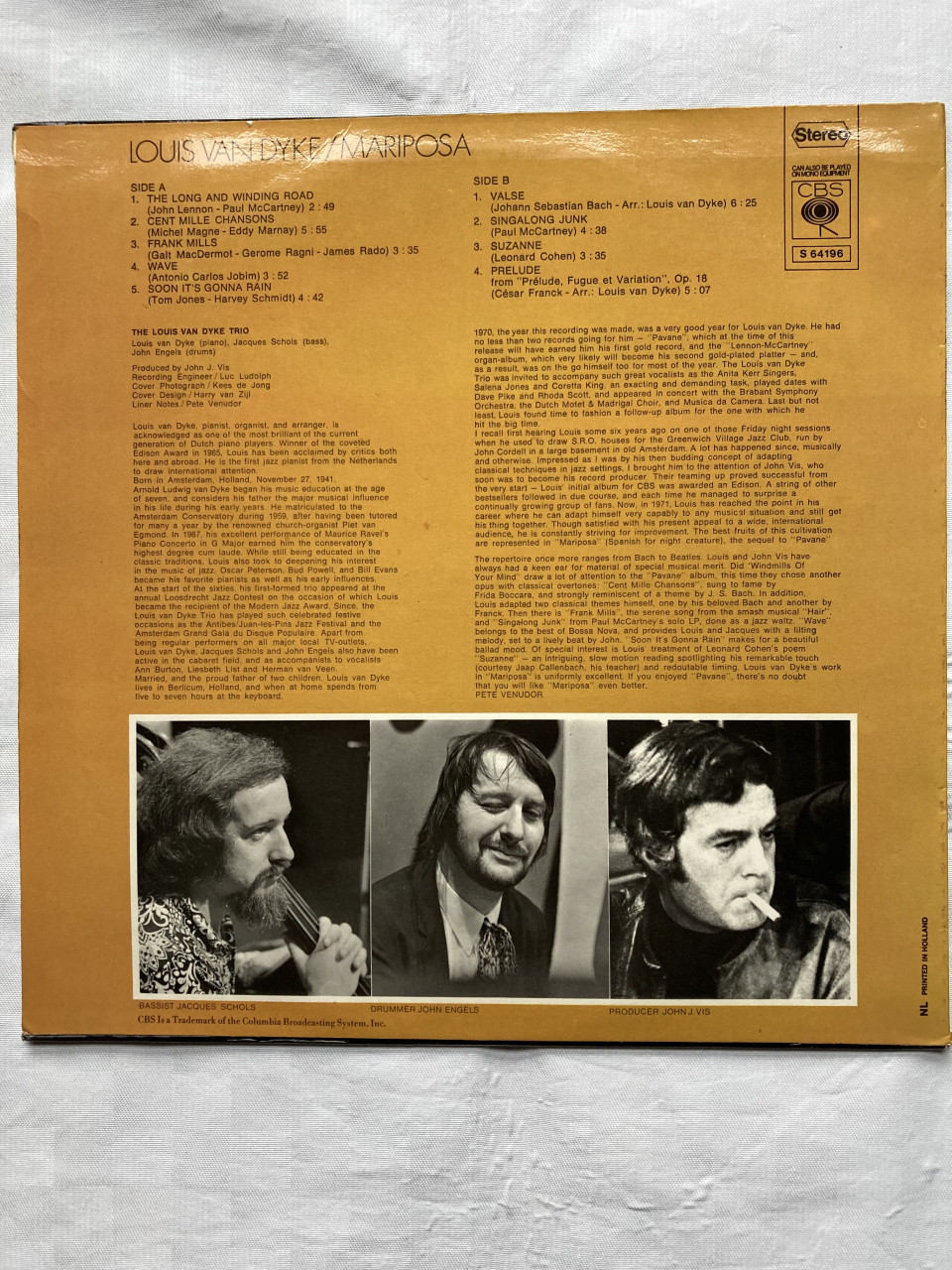 LP Trio Louis van Dijk Mariposa S 64196 CBS