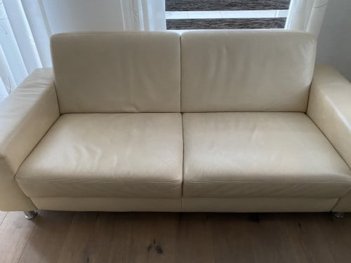 Leren bank + fauteuil