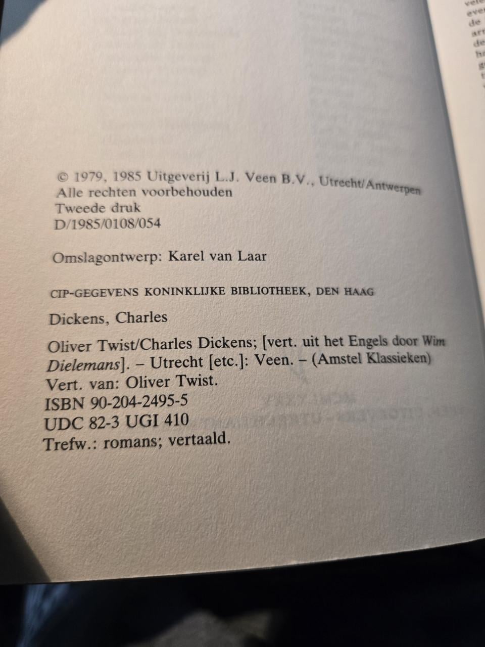 Boek: Oliver Twist door Charles Dickens, 2e druk 1985