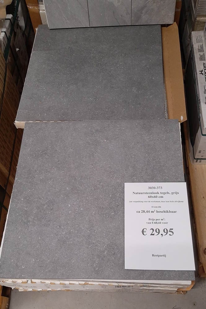 3030-373 Natuursteenlook tegels, 60x60 cm, grijs, van € 60,44/m² voor