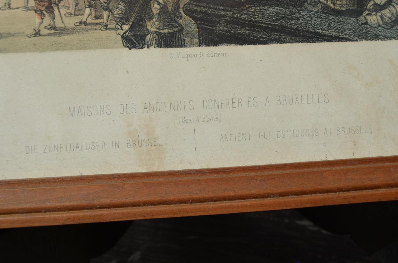Belgische lithografische prenten van gebouwen (1)