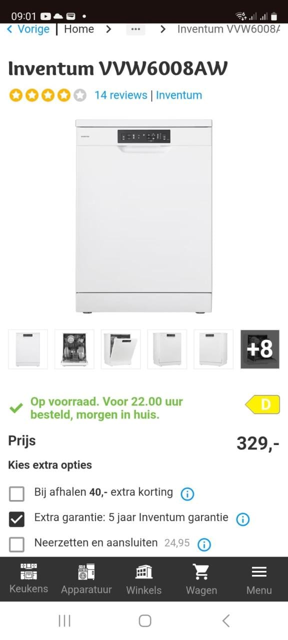 Inventum vaatwasser vrijstaand nette staat