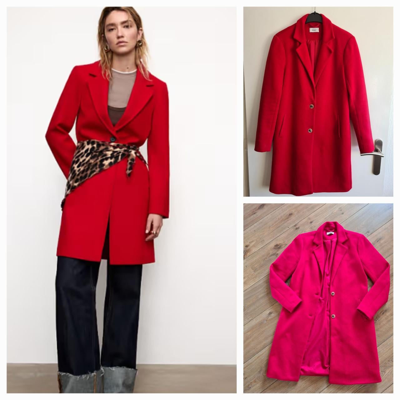 Rode lange blazer jas van Only Maat M
