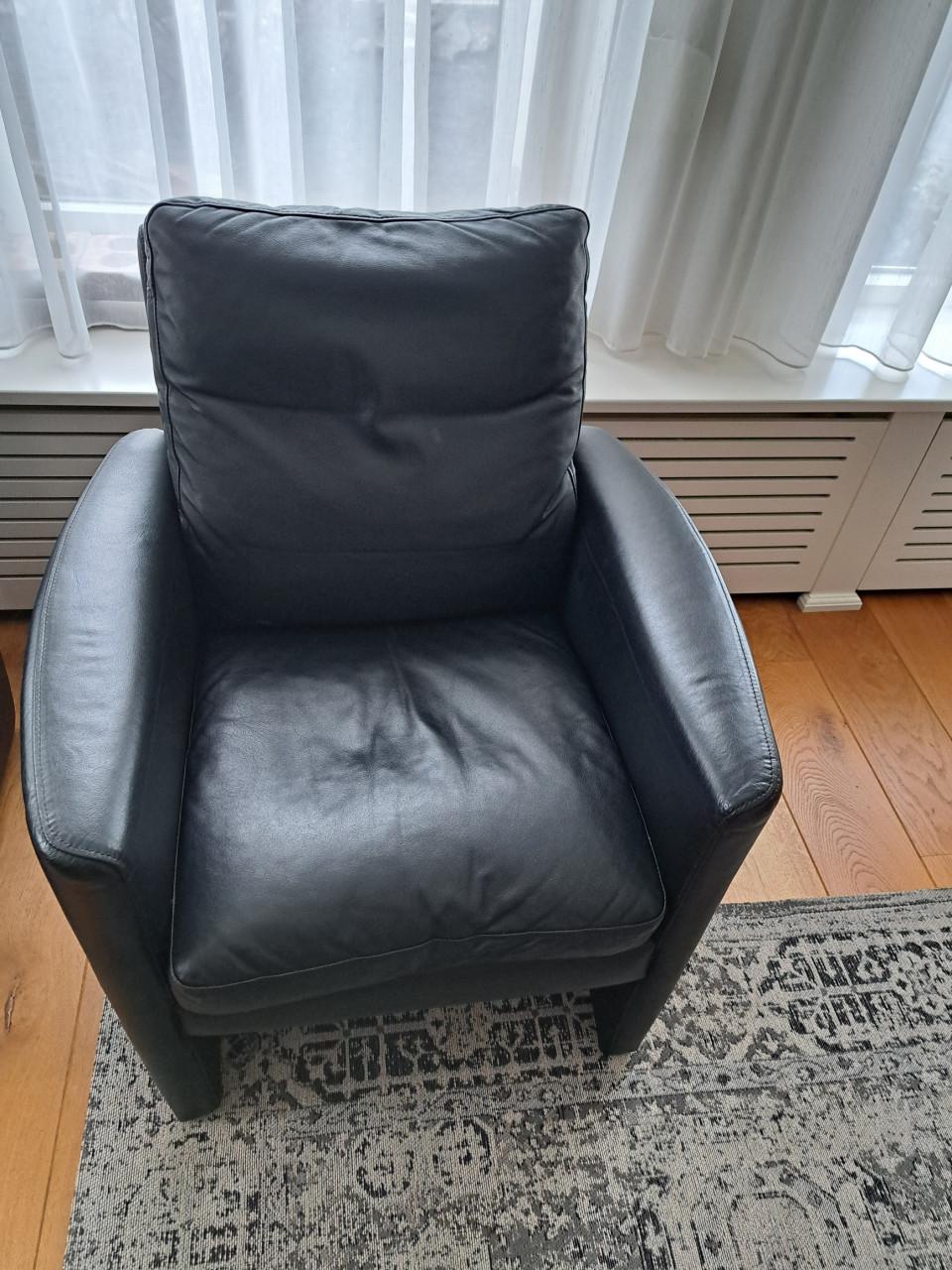 2 lederen fauteuils