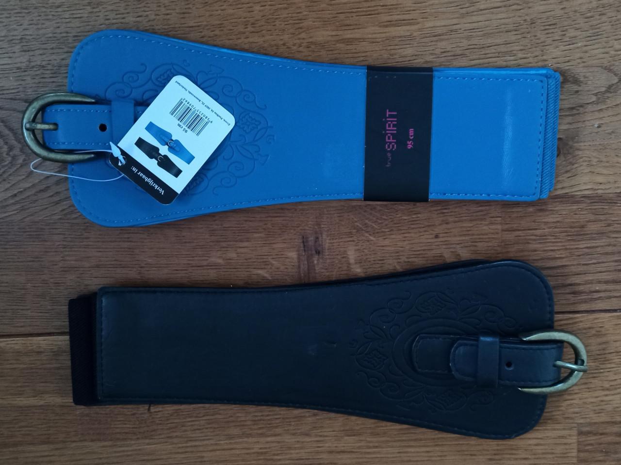 Gratis 95 cm elastische riem - blauw/zwart