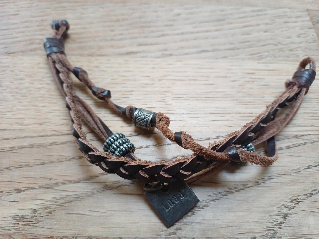 LOGG (H&M) leren armbandje - lengte 20 cm