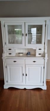 Grenen wit overgeschilderd vitrinekast