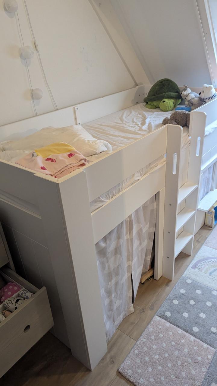 Kinderbed Vipack Reno halfhoogslaper wit