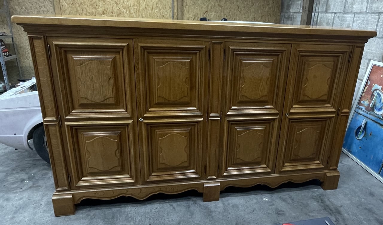 Mooie lange eikenhouten buffetkast dressoir