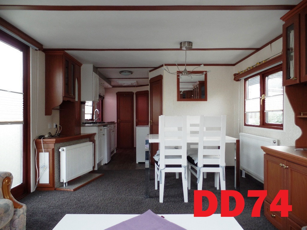 Spiegelchalets, stacaravans met gespiegelde indeling en 2 of 3 slk te koop