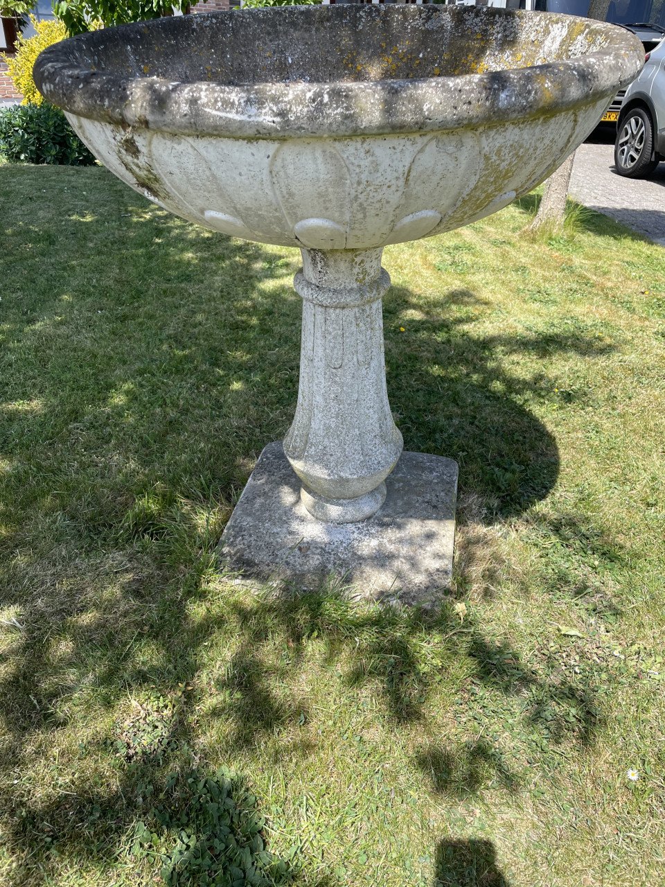Vogeldrinkbak tuinbeeld
