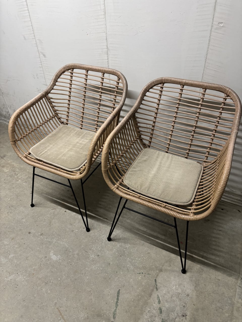 Tuinstoelen rotan 3x