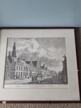 Gezigt op het RAADHUIS, langs de Breedestraat te Leyden