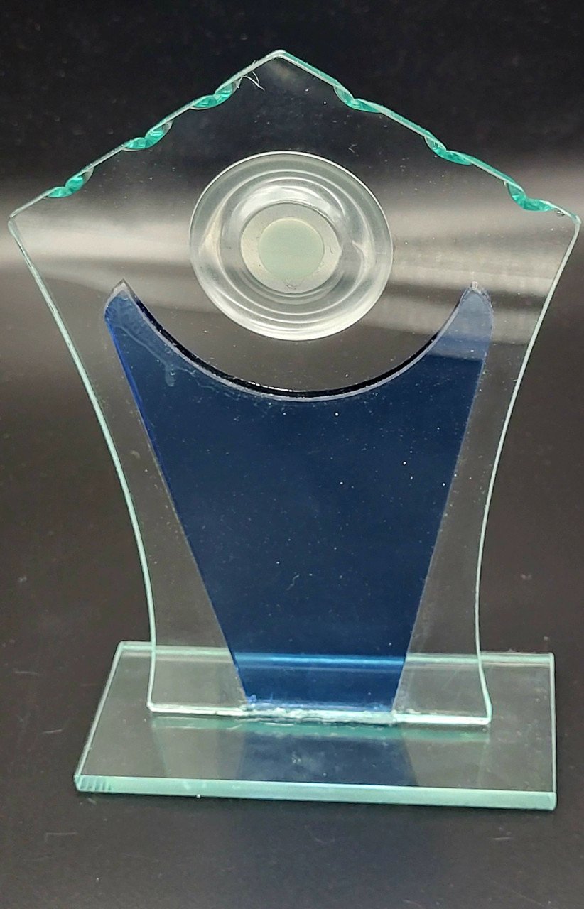 Glazen vaderdag trofee -- leuk en mooi origineler cadeau --