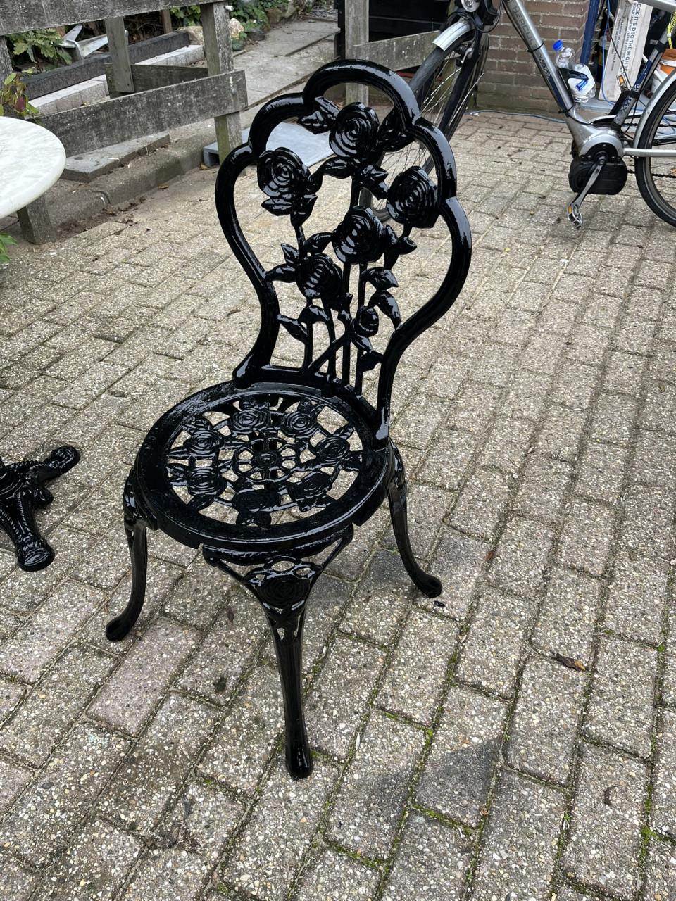 Bistro set, 2 stoelen en 1 tafel, kleur zwart