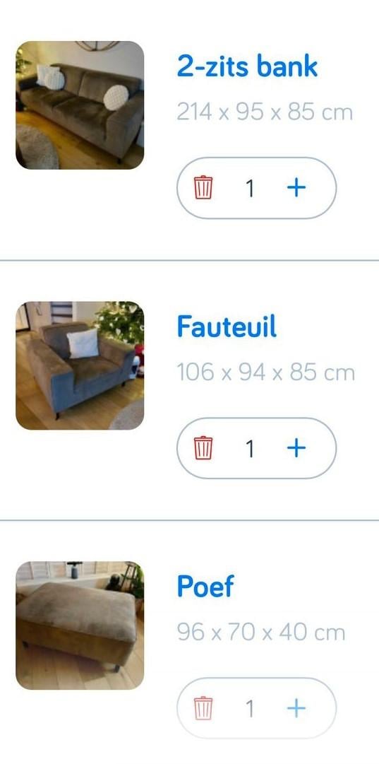 Loods 5 Complete zithoek - 2,5 zits Bank - Fauteuil - Hocker