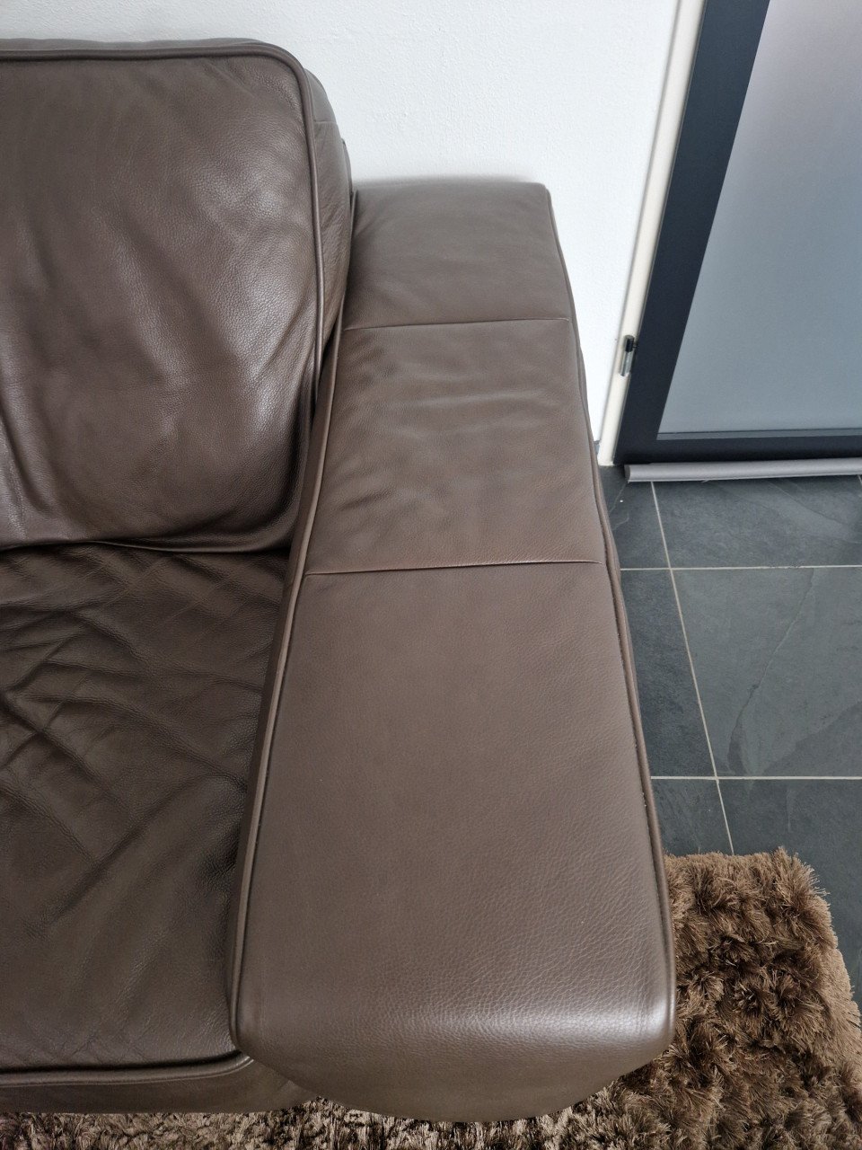 Natuzzi bankstel leer bruin