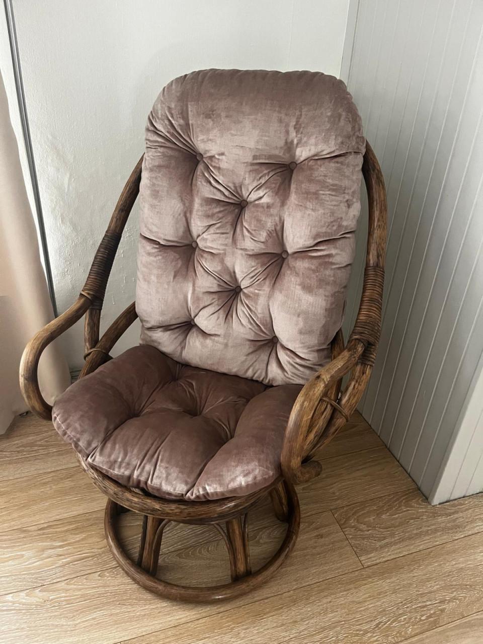 Vintage Rotan draaistoel incl zitkussen