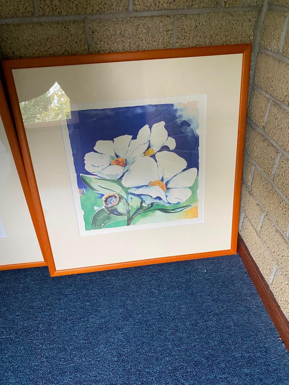 3 x lijst met posters van bloemen