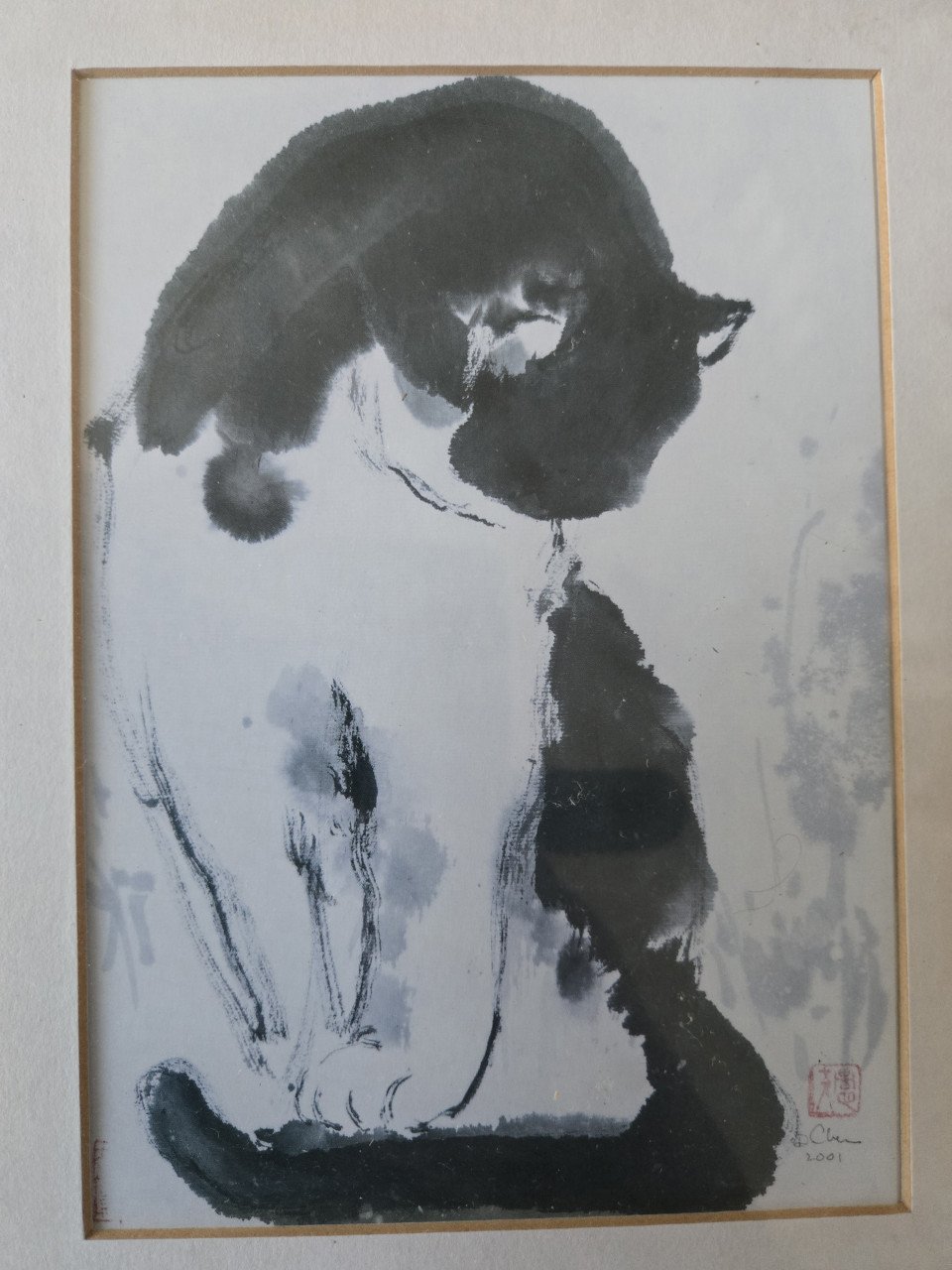Kunst Chen Dehong Chinese katten drieluik 2001-2002