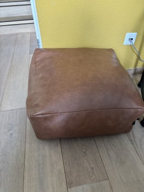 Lederlook poef