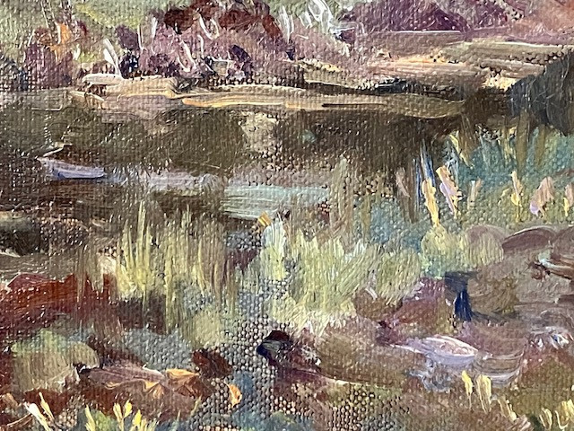 SCHILDERIJ OLIEVERF OP DOEK van G. ALTMANN,  LANDSCHAP NIEUWKOOP