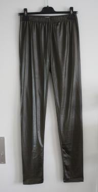 Gron bruine glimmende  legging maat L