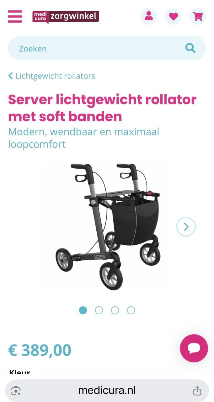 Server lichtgewicht rollator met soft banden Modern wendbaar loopcomfort