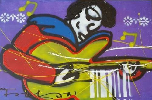 " Elvis " Acrylschilderij van Fabian .Acrylverf  op doek