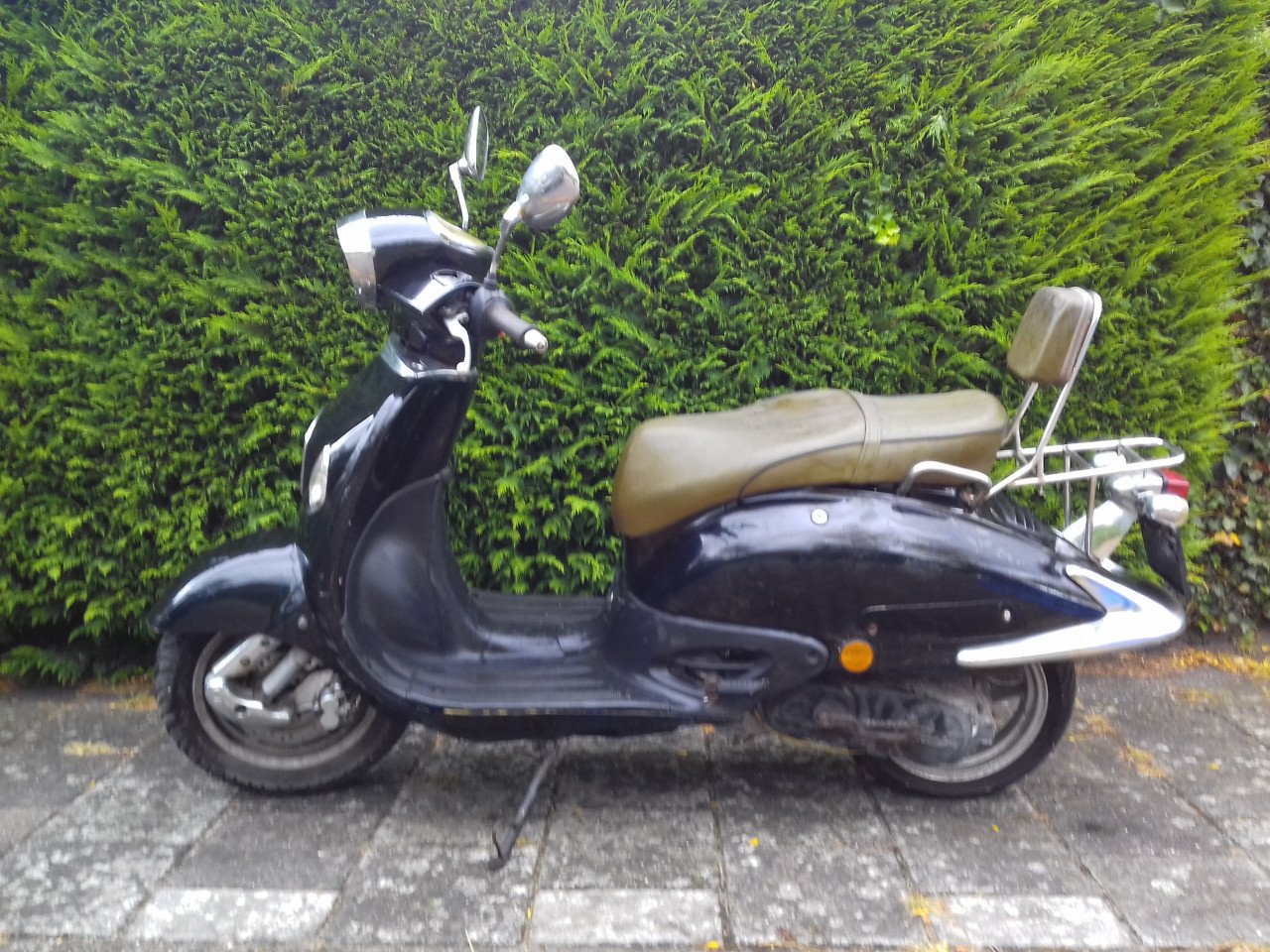 ZNEN retro scooter 2008 50cc blauw kenteken snorfiets