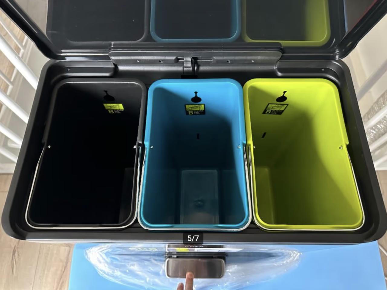 Eko prullenbak zwart 9L+9L+9L (nieuw)