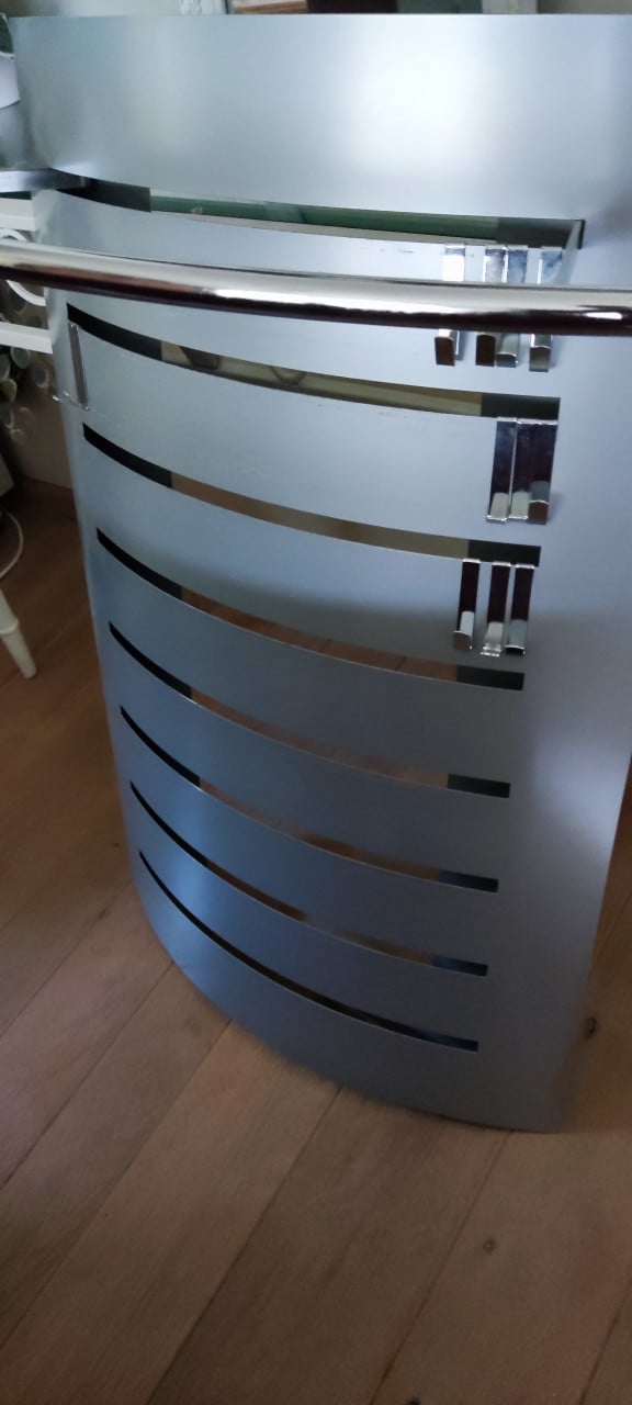 RVS zilver metalen muur kapstok - industrial / industrieel modern