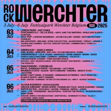 2x Rock Werchter 2025 combiticket + mobil home XL 2 pers.