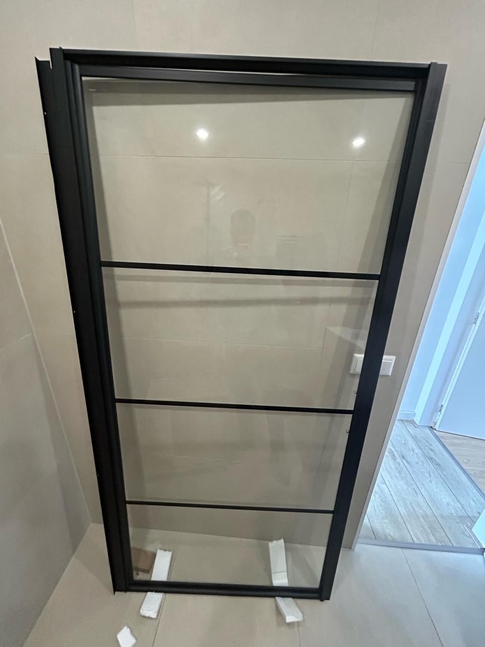 Douche deur zwart mat