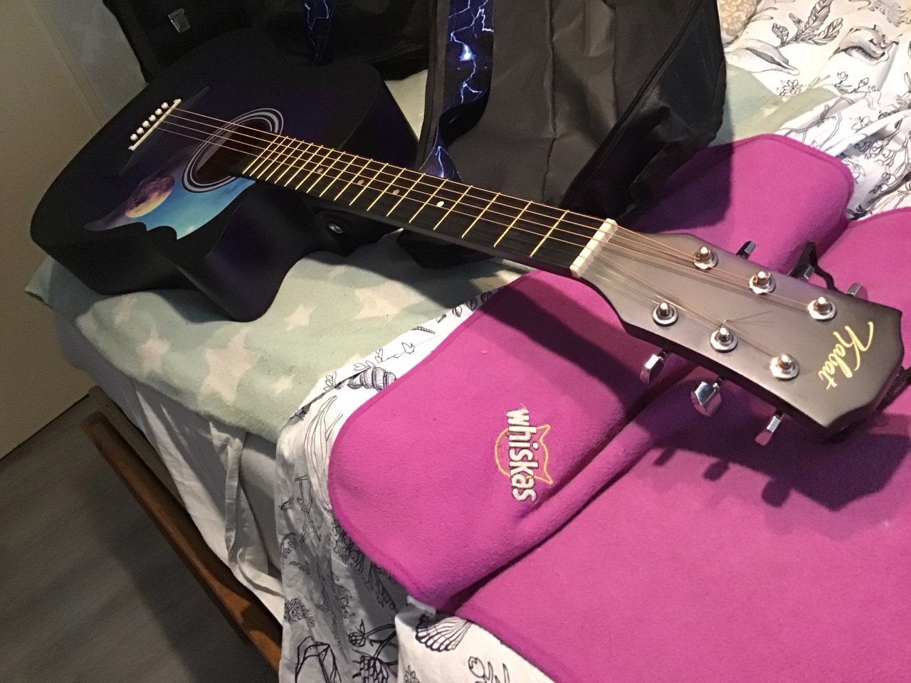 Aqoustische country gitaar , met tas strap +straplocks etc.
