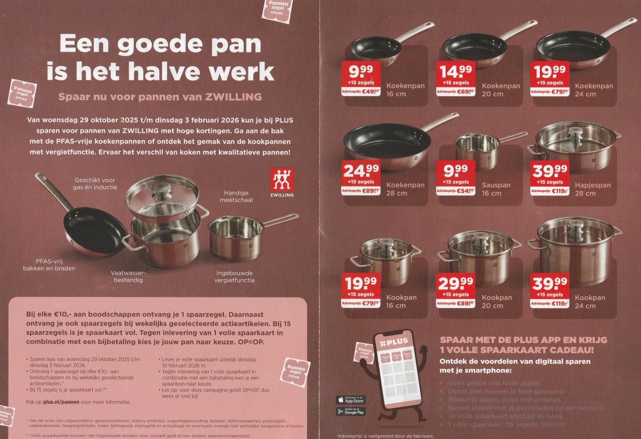 7 volle spaarkaarten met Pannenzegels van de Plus