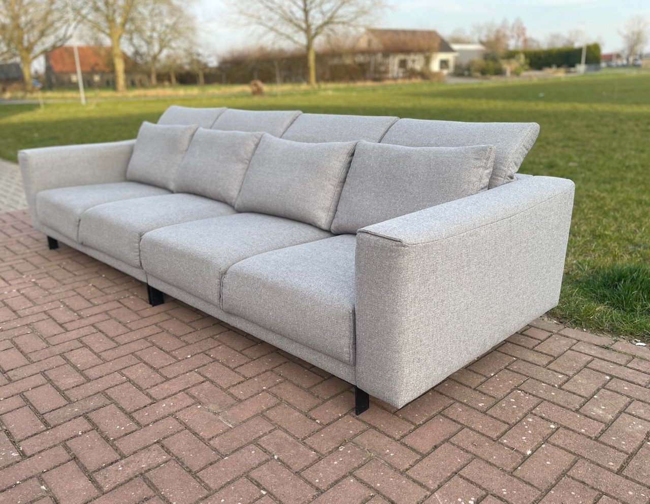 GRATIS LEVERING HEEL NL Montel Grijs 4-zits Stoffen Bankstel