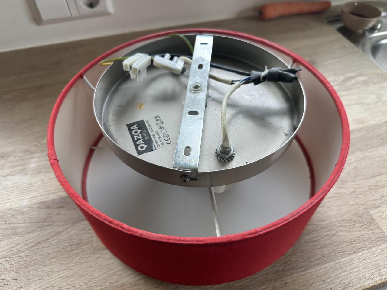 Ronde plafondlamp rood, 2x - QAZQA