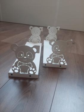 Twee panda wanddecoratie plankjes